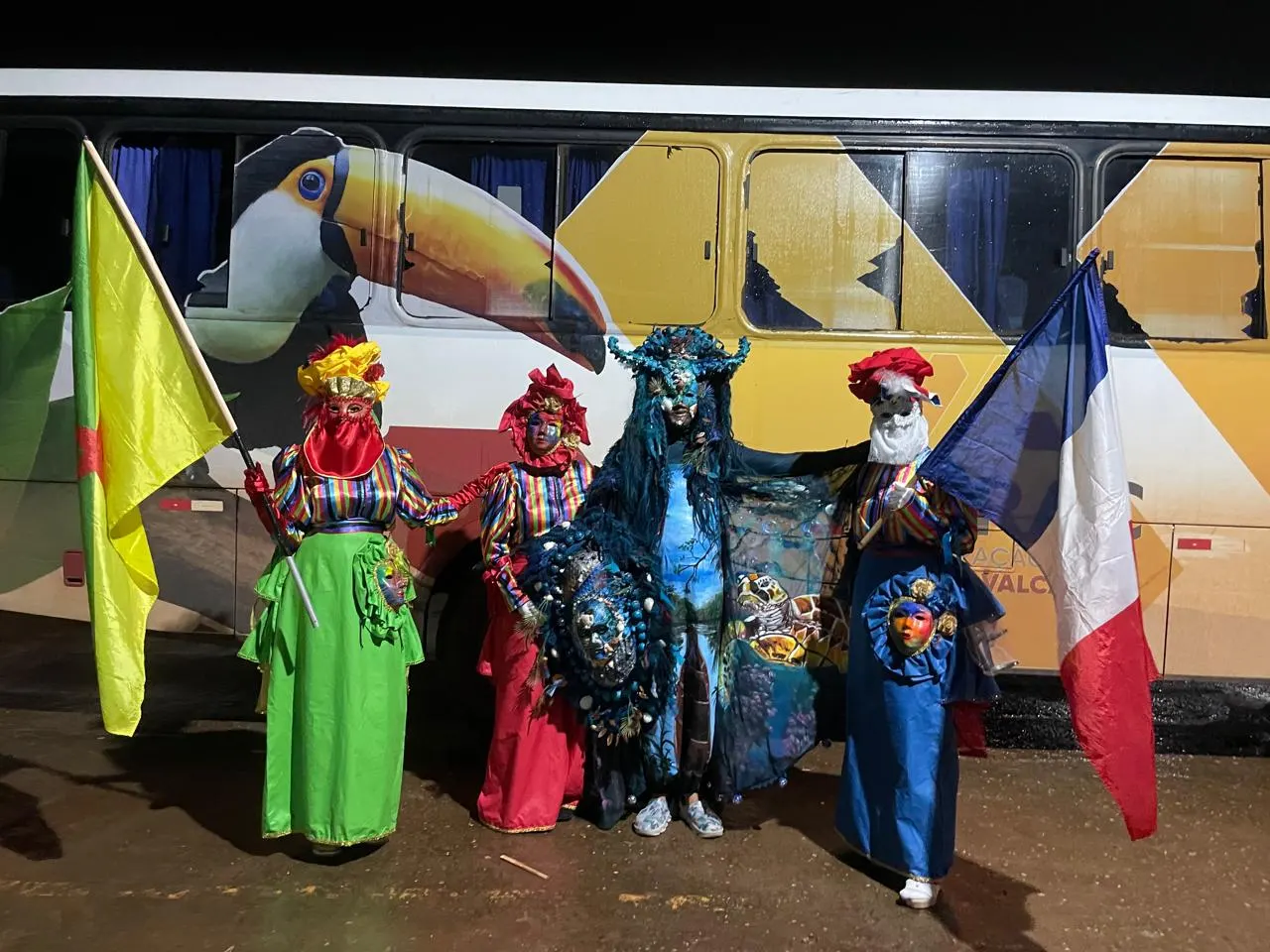 Cortège costumé lors d'un événement en Guyane